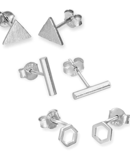 AB-8246_Sterling_Silver_3_x_Geometric_Stud_Earrings