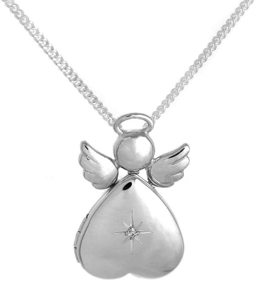 DCY-042-4DC_Sterling_Silver_Diamond_Angel_Heart_Locket_on_Chain