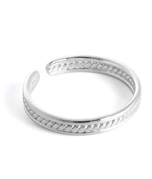 HAR-0380_Sterling_Silver_Ribbed_Adjustable_3mm_Toe_Ring