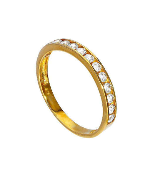 JSK-319_9nm_Gild_Clear_CZ_Crystal_Half_Eternity_Stacking_Ring_Size_I_U