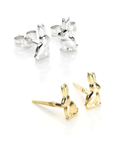 RABBIT1_Sterling_Silver_9nm_Gild_Bunny_Rabbit_Stud_Earrings_Set